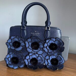 Kate Spade Midnight Blue Floral Satchel